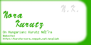 nora kurutz business card